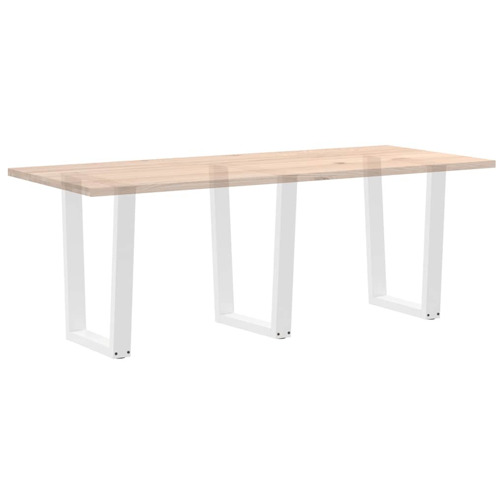 Valgomojo stalo kojelės, 3 vnt., baltos, 70x(72 - 73,3) cm, plienas, V formos - Namų Idėja