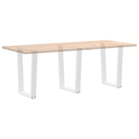 Valgomojo stalo kojelės, 3 vnt., baltos, 70x(72 - 73,3) cm, plienas, V formos - Namų Idėja
