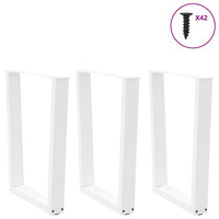 Valgomojo stalo kojelės, 3 vnt., baltos, 70x(72 - 73,3) cm, plienas, V formos - Namų Idėja