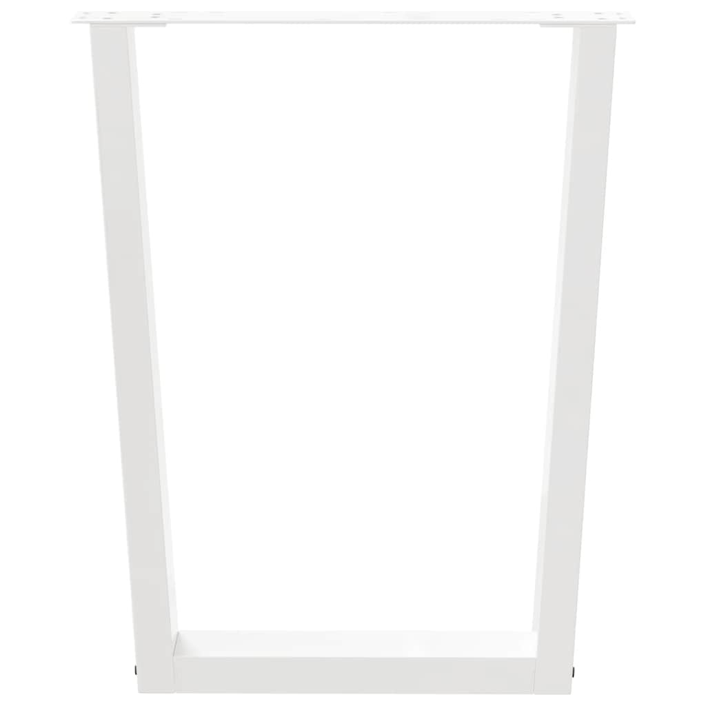 Valgomojo stalo kojelės, 3 vnt., baltos, 70x(72 - 73,3) cm, plienas, V formos - Namų Idėja