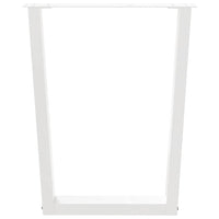 Valgomojo stalo kojelės, 3 vnt., baltos, 70x(72 - 73,3) cm, plienas, V formos - Namų Idėja