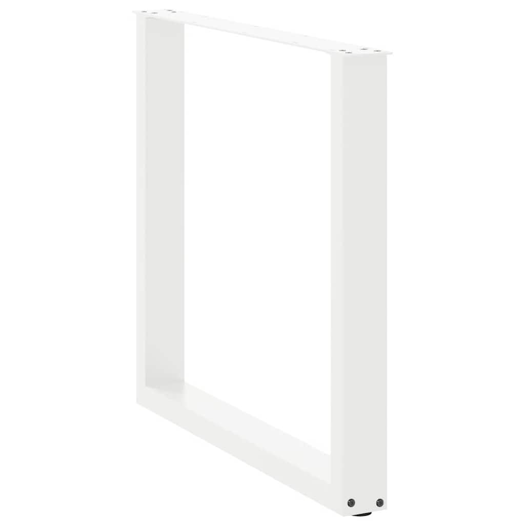 Valgomojo stalo kojelės, 3 vnt., baltos, 80x(72 - 73) cm, plienas, U formos - Namų Idėja
