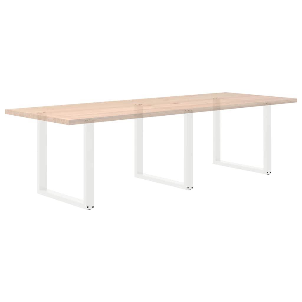 Valgomojo stalo kojelės, 3 vnt., baltos, 80x(72 - 73) cm, plienas, U formos - Namų Idėja