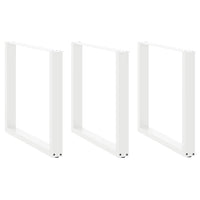 Valgomojo stalo kojelės, 3 vnt., baltos, 80x(72 - 73) cm, plienas, U formos - Namų Idėja