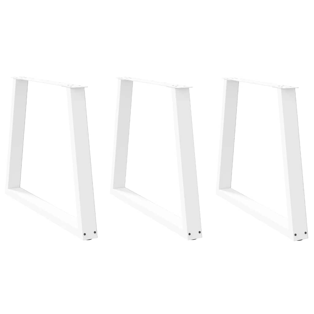 Valgomojo stalo kojelės, 3 vnt., baltos, 80x(72 - 73,3) cm, plienas, V formos - Namų Idėja