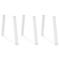 Valgomojo stalo kojelės, 3 vnt., baltos, 80x(72 - 73,3) cm, plienas, V formos - Namų Idėja