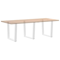 Valgomojo stalo kojelės, 3 vnt., baltos, 80x(72 - 73,3) cm, plienas, V formos - Namų Idėja