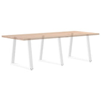 Valgomojo stalo kojelės, 3 vnt., baltos, 80x(72 - 73,3) cm, plienas, V formos - Namų Idėja
