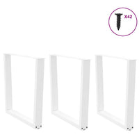 Valgomojo stalo kojelės, 3 vnt., baltos, 80x(72 - 73,3) cm, plienas, V formos - Namų Idėja
