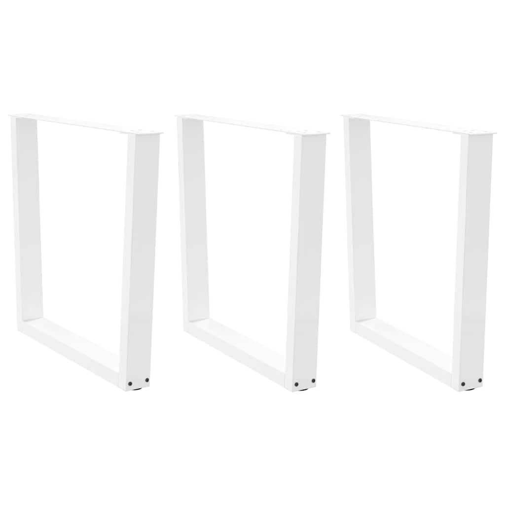 Valgomojo stalo kojelės, 3 vnt., baltos, 90x(72 - 73,3) cm, plienas, V formos - Namų Idėja