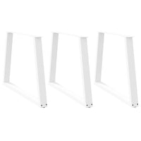 Valgomojo stalo kojelės, 3 vnt., baltos, 90x(72 - 73,3) cm, plienas, V formos - Namų Idėja