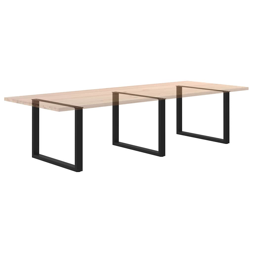 Valgomojo stalo kojelės, 3 vnt., juodos, 100x(72 - 73) cm, plienas, U formos - Namų Idėja