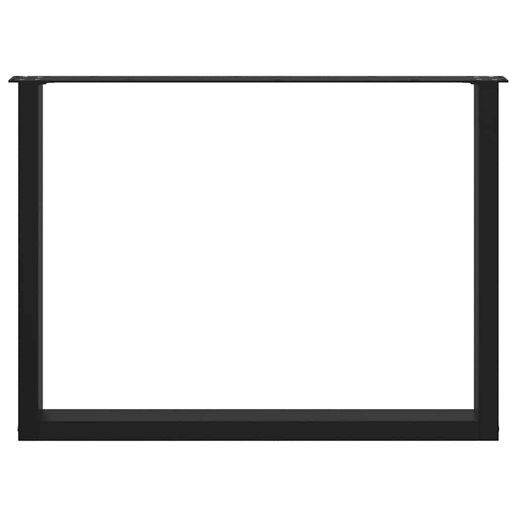 Valgomojo stalo kojelės, 3 vnt., juodos, 100x(72 - 73) cm, plienas, U formos - Namų Idėja