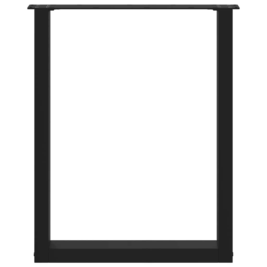 Valgomojo stalo kojelės, 3 vnt., juodos, 70x(72 - 73) cm, plienas, U formos - Namų Idėja