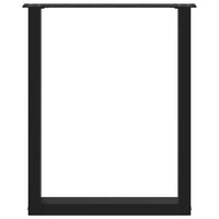 Valgomojo stalo kojelės, 3 vnt., juodos, 70x(72 - 73) cm, plienas, U formos - Namų Idėja