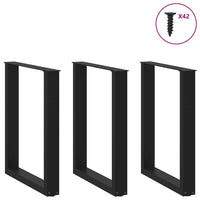 Valgomojo stalo kojelės, 3 vnt., juodos, 70x(72 - 73) cm, plienas, U formos - Namų Idėja
