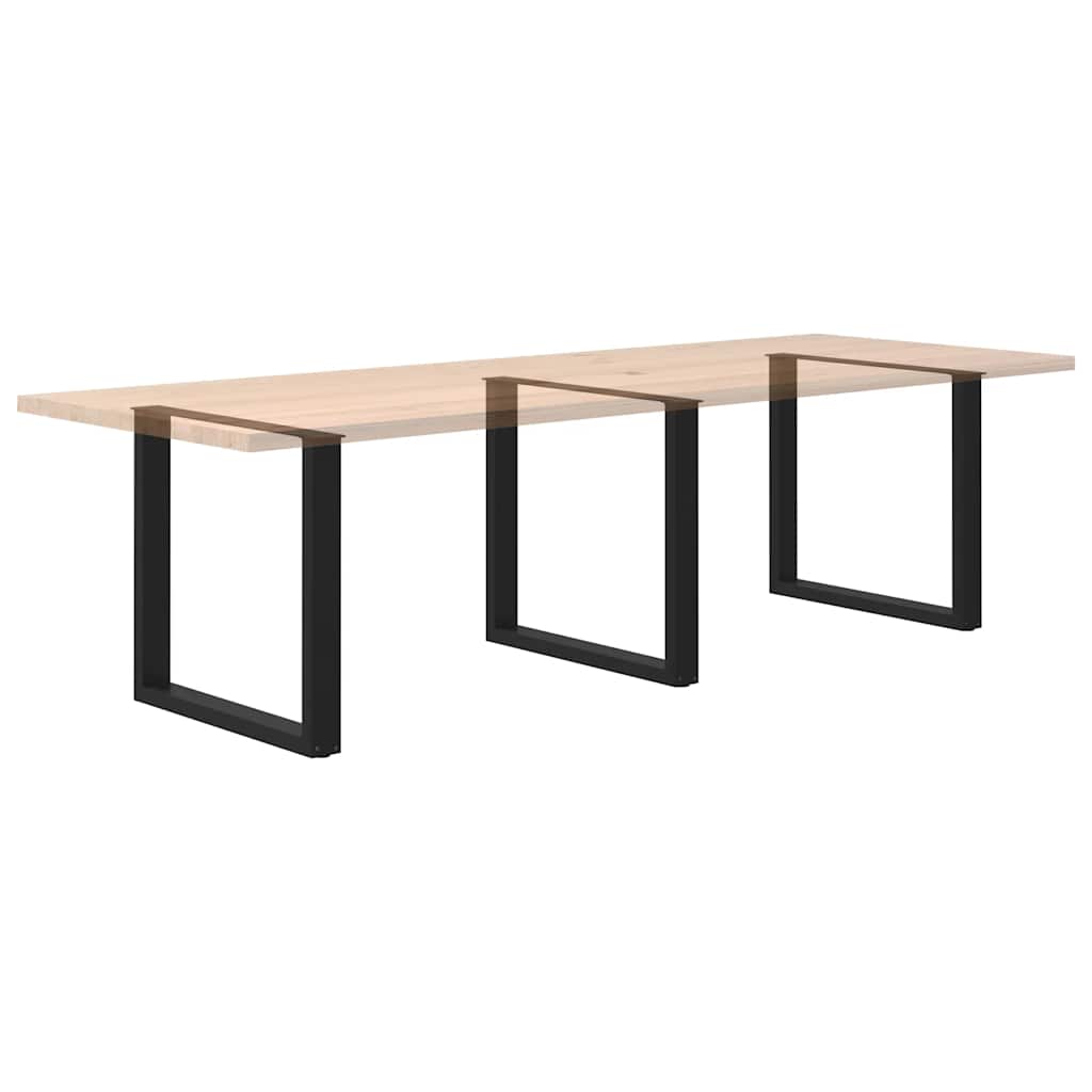 Valgomojo stalo kojelės, 3 vnt., juodos, 90x(72 - 73) cm, plienas, U formos - Namų Idėja