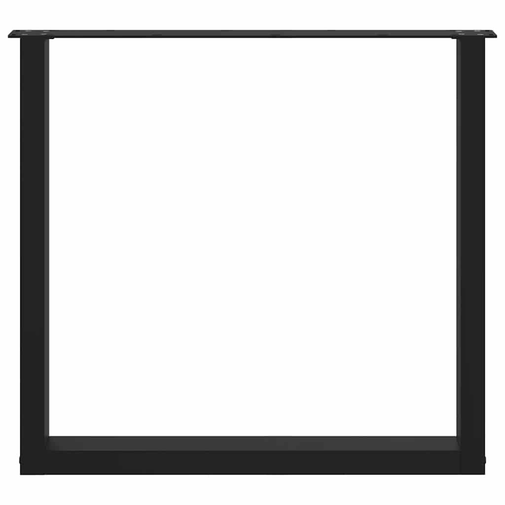 Valgomojo stalo kojelės, 3 vnt., juodos, 90x(72 - 73) cm, plienas, U formos - Namų Idėja