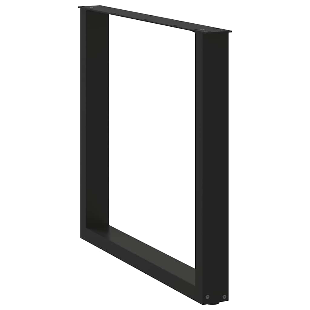 Valgomojo stalo kojelės, 3 vnt., juodos, 90x(72 - 73) cm, plienas, U formos - Namų Idėja