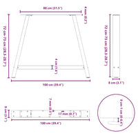 Valgomojo stalo kojelės, A formos, 2 vnt., juodos, 100x(72 - 73) cm, plienas - Namų Idėja