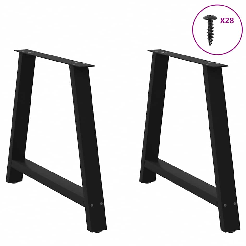 Valgomojo stalo kojelės, A formos, 2 vnt., juodos, 90x(72 - 73) cm, plienas - Namų Idėja
