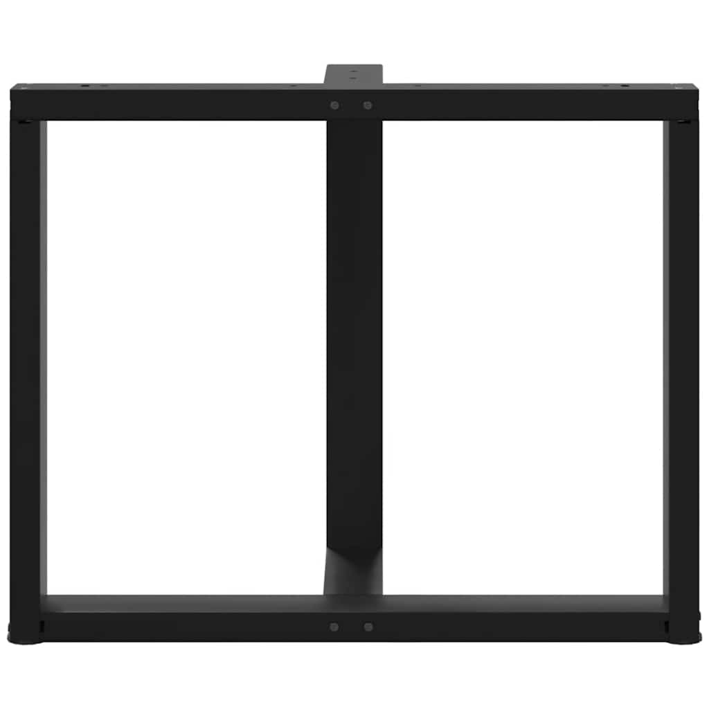 Valgomojo stalo kojelės, T formos, 2 vnt., juodos, 100x35x(72 - 73) cm, plienas - Namų Idėja