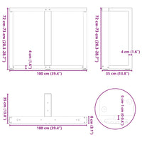Valgomojo stalo kojelės, T formos, 2 vnt., juodos, 100x35x(72 - 73) cm, plienas - Namų Idėja