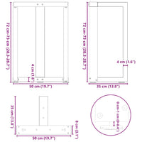 Valgomojo stalo kojelės, T formos, 2 vnt., juodos, 50x35x(72 - 73) cm, plienas - Namų Idėja