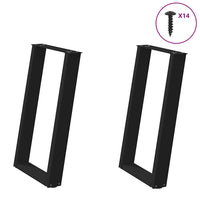 Valgomojo stalo kojelės, U formos, 2 vnt., juodos, 50x(72 - 73) cm, plienas - Namų Idėja