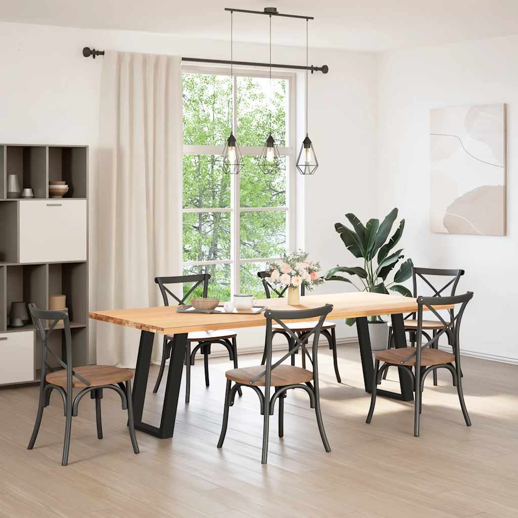 Valgomojo stalo kojelės, U formos, 2 vnt., juodos, 50x(72 - 73) cm, plienas - Namų Idėja