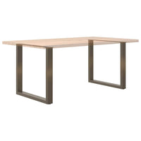 Valgomojo stalo kojelės, U formos, 2 vnt., natūralus plienas, 80x(72 - 73) cm, plienas - Namų Idėja