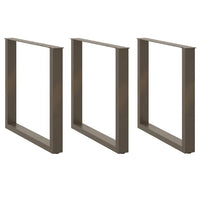 Valgomojo stalo kojelės, U formos, 3 vnt., natūralus plienas, 90x(72 - 73) cm, plienas - Namų Idėja