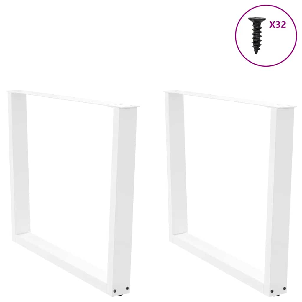 Valgomojo stalo kojelės, V formos, 2 vnt., baltos, 100x(72 - 73,3) cm, plienas - Namų Idėja