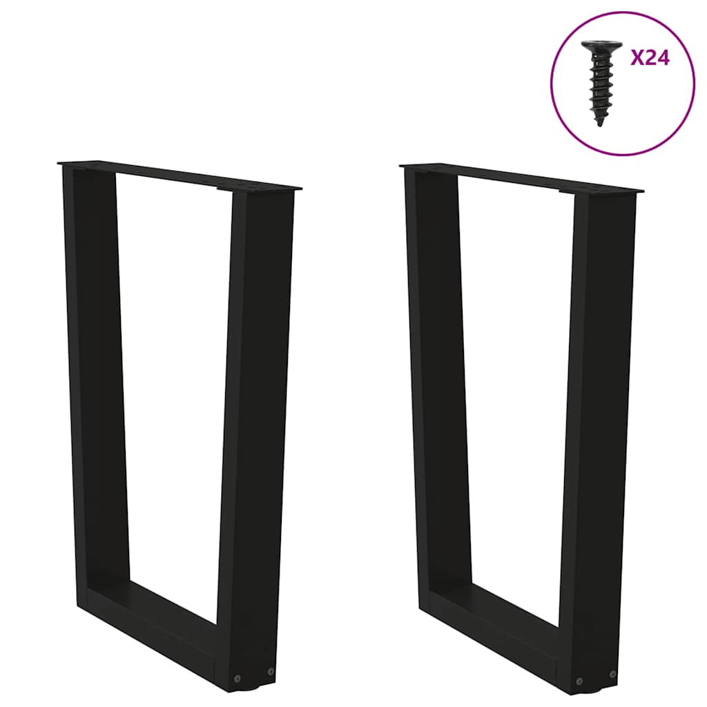 Valgomojo stalo kojelės, V formos, 2 vnt., juodos, 60x(72 - 73,3) cm, plienas - Namų Idėja