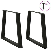 Valgomojo stalo kojelės, V formos, 2 vnt., juodos, 70x(72 - 73,3) cm, plienas - Namų Idėja