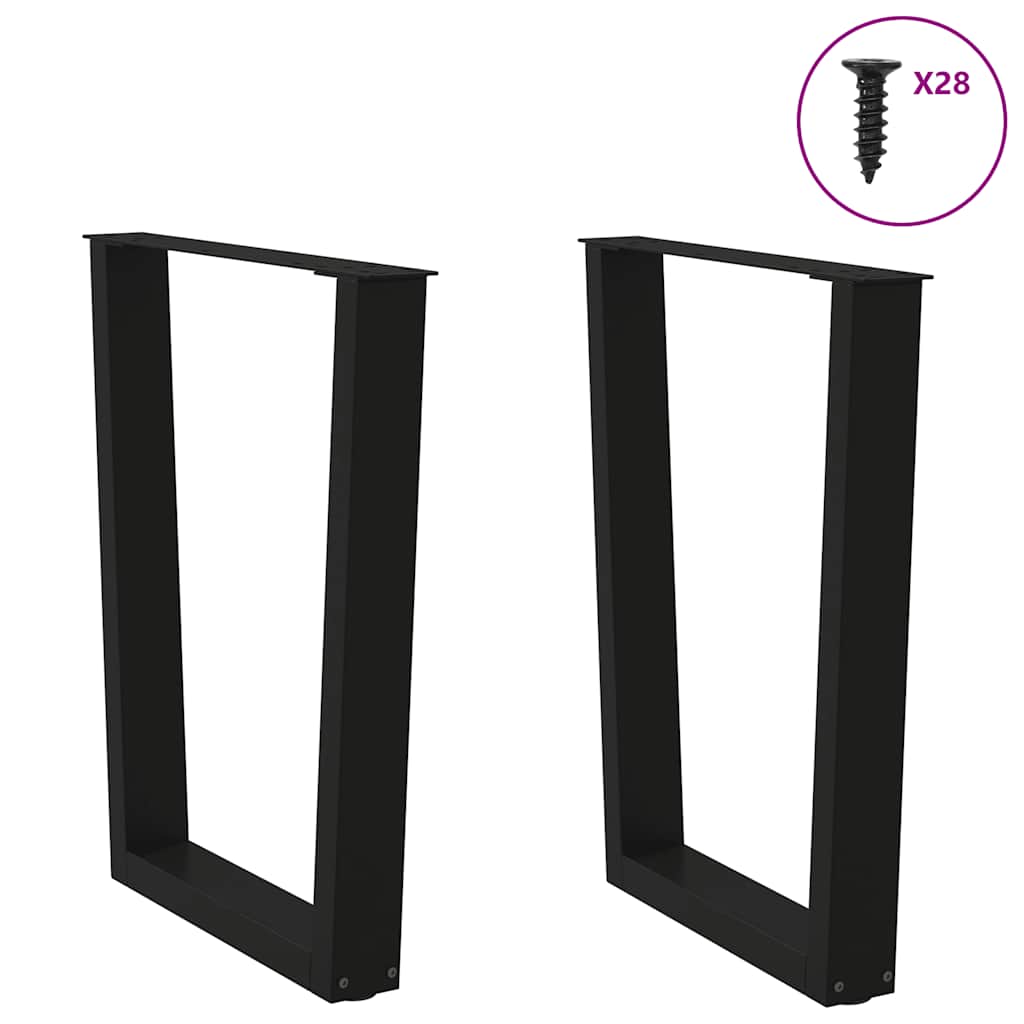 Valgomojo stalo kojelės, V formos, 2 vnt., juodos, 70x(72 - 73,3) cm, plienas - Namų Idėja