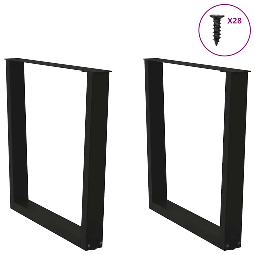 Valgomojo stalo kojelės, V formos, 2 vnt., juodos, 80x(72 - 73,3) cm, plienas - Namų Idėja