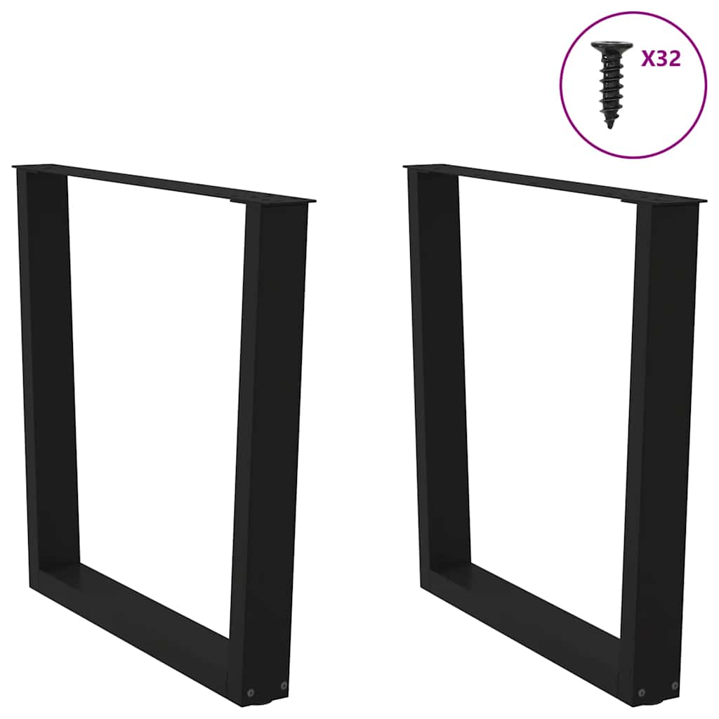 Valgomojo stalo kojelės, V formos, 2 vnt., juodos, 90x(72 - 73,3) cm, plienas - Namų Idėja