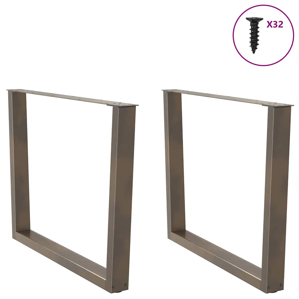 Valgomojo stalo kojelės, V formos, 2 vnt., natūralus plienas, 100 x (72 - 73,3) cm, plienas - Namų Idėja