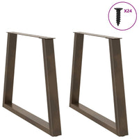 Valgomojo stalo kojelės, V formos, 2 vnt., natūralus plienas, 80x(72 - 73,3) cm, plienas - Namų Idėja