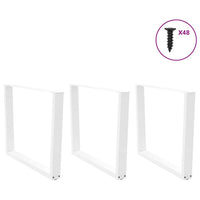 Valgomojo stalo kojelės, V formos, 3 vnt., baltos, 100x(72 - 73,3) cm, plienas - Namų Idėja