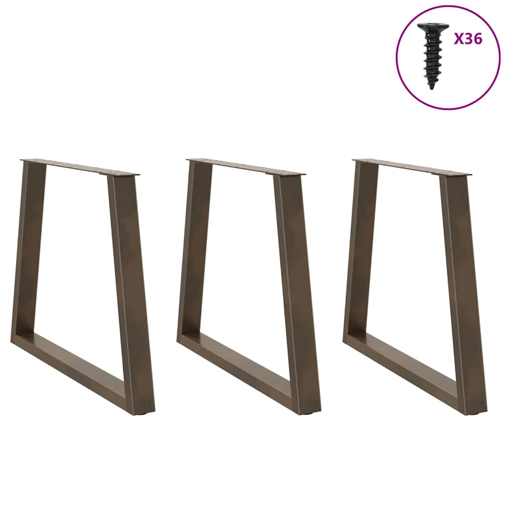 Valgomojo stalo kojelės, V formos, 3 vnt., natūralus plienas, 70x(72 - 73,3) cm, plienas - Namų Idėja