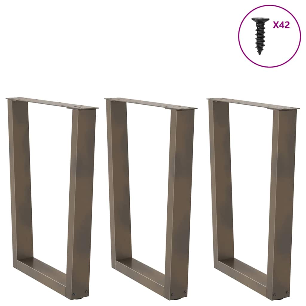 Valgomojo stalo kojelės, V formos, 3 vnt., natūralus plienas, 70x(72 - 73,3) cm, plienas - Namų Idėja