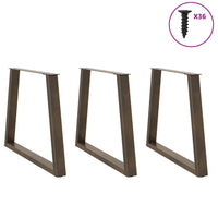 Valgomojo stalo kojelės, V formos, 3 vnt., natūralus plienas, 80x(72 - 73,3) cm, plienas - Namų Idėja