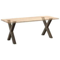Valgomojo stalo kojelės, X formos, 2 vnt., natūralus plienas, 70x(72 - 73) cm, plienas - Namų Idėja