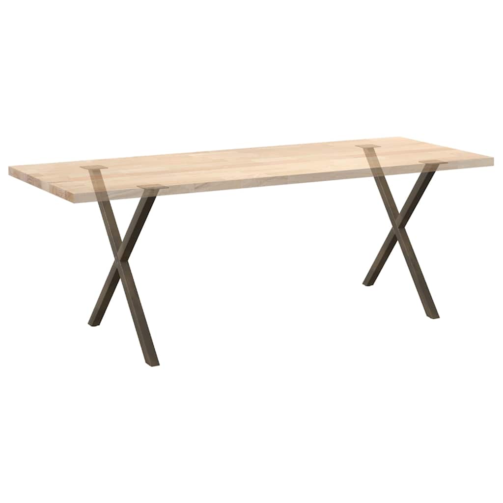 Valgomojo stalo kojelės, X formos, 2 vnt., natūralus plienas, 70x(72 - 73) cm, plienas - Namų Idėja