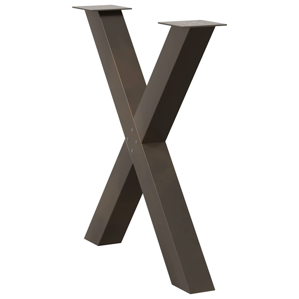 Valgomojo stalo kojelės, X formos, 2 vnt., natūralus plienas, 70x(72 - 73) cm, plienas - Namų Idėja
