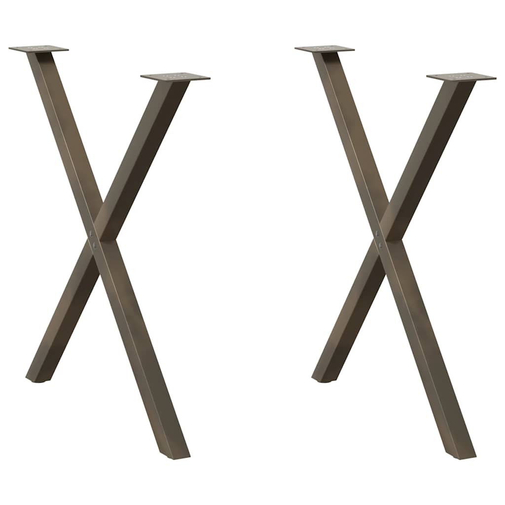 Valgomojo stalo kojelės, X formos, 2 vnt., natūralus plienas, 70x(72 - 73) cm, plienas - Namų Idėja