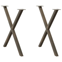 Valgomojo stalo kojelės, X formos, 2 vnt., natūralus plienas, 70x(72 - 73) cm, plienas - Namų Idėja