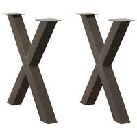 Valgomojo stalo kojelės, X formos, 2 vnt., natūralus plienas, 70x(72 - 73) cm, plienas - Namų Idėja